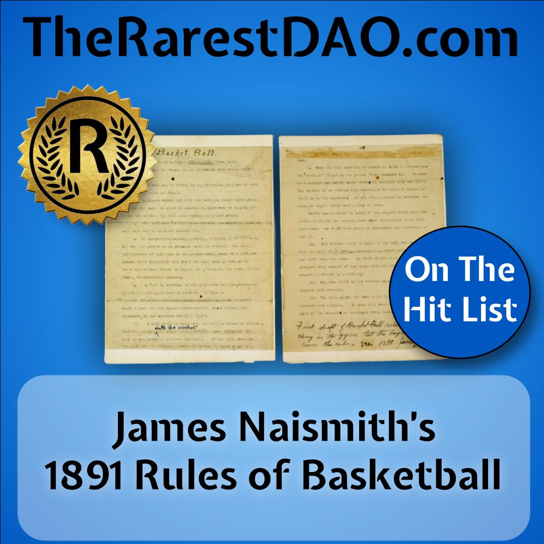 James Naismith 1891 Rules Of Basketball